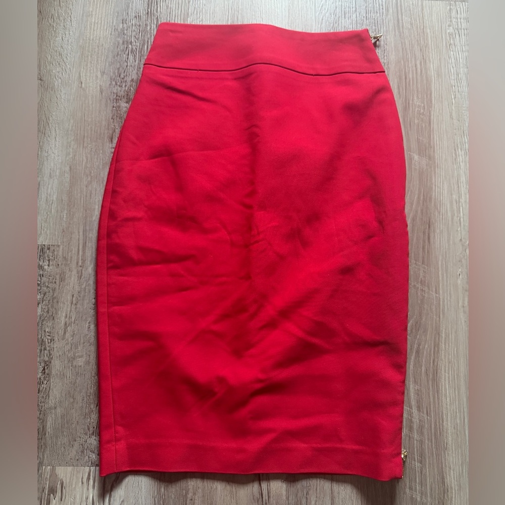Express Red Pencil Skirt with High Waist